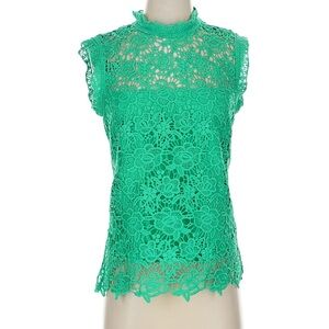 Nanette Lepore Elegant Green Lace Sleeveless Top